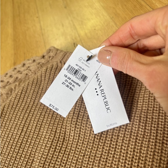 Banana Republic Baby Sweater Cable Knit Full Length Onesie- 18-24m, Camel Brown - Picture 6 of 9